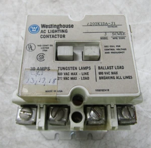 💥CONTACTOR DE ILUMINACIÓN WESTINGHOUSE 30 AMP AC 480 VAC BOBINA 110/120V A202K1DA-J1 - Imagen 1 de 7
