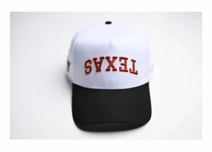 TRUE BRVND X Texas Longhorns UT AUSTIN Black White Burnt Oranger Snapback Hat - Picture 1 of 9