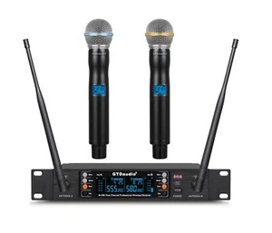 GTD Audio 2x100 Channel UHF Wireless Handheld Microphone Mic System 260M  - Picture 1 of 6
