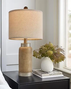 G-SAFAVA Table Lamp for Bedroom Living Room 20.25" Farmhouse Antique Brown - Picture 1 of 7