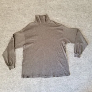 Basic Editions Men Shirt XL Solid Dark Gray Turtleneck Long Sleeve Stretch - Picture 1 of 10