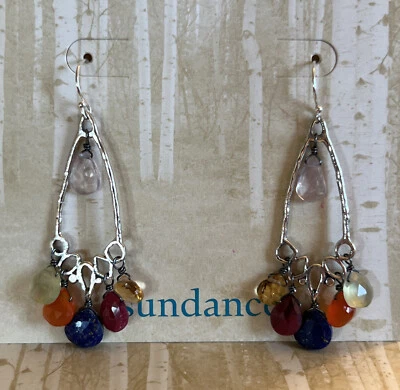 NWT Sundance Catalog Lapis Citrine Carnelian Garnet “Color Commentary Earrings” - Image 1 of 3