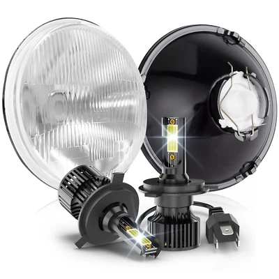 1 conjunto preto para faróis de LED redondos Hi/Lo Datsun 280ZX/240Z/260Z/280Z 7 polegadas - Imagem 1 de 4