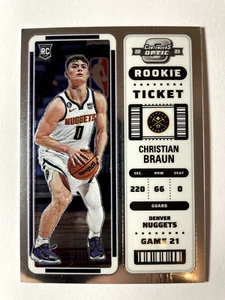 2022-23 Contenders Optic NBA Silver Rookie Ticket Christian Braun Nuggets RC - Picture 1 of 2