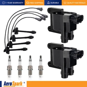 2 Ignition Coil & Wires & 4 Platinum Spark Plug for Toyota Camry 1997-2001 2.2L - Picture 1 of 16