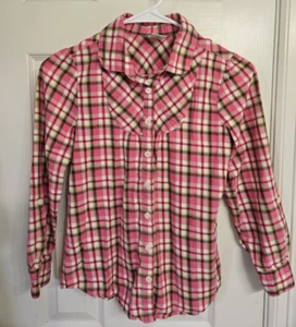 Gymboree Long-Sleeve Button-Up Pink Plaid Shirt, Size 12 - Picture 1 of 2