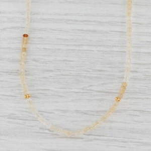 New Nina Wynn Harmony Necklace Citrine Bead Sterling Gold Vermeil Long - Picture 1 of 4