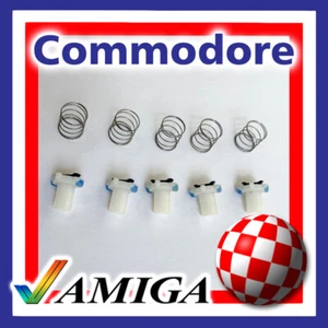 5 PCS COMMODORE AMIGA A500 KEYBOARD REPLACEMENT WHITE PLUNGERS with SPRINGS - Picture 1 of 4
