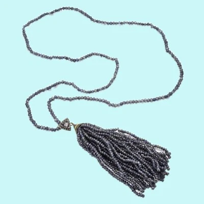 Collana Vintage A Chandelier In Argento Con Diamanti A Taglio Rosa - Immagine 1 di 2