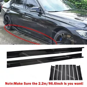 Gloss Universal For BMW E81 E82 E87 F39 X1 X2 X3 Side Skirt Splitter 86.6INCH - Picture 1 of 11