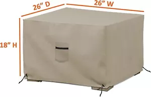 Outdoor Quadratische Tisch- & Ottomane Abdeckung - Wasserdicht & Wetterbeständig - 26x26x18 - Bild 1 von 3