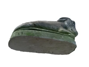 OLD Nativity Resting Donkey Mule Chalkware 2.5 Inch With Number - Picture 1 of 4