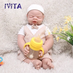 IVITA 19'' Handgemachte Puppen Rebornpuppen Blau Augen Mädchen Silikon Doll - Bild 1 von 7