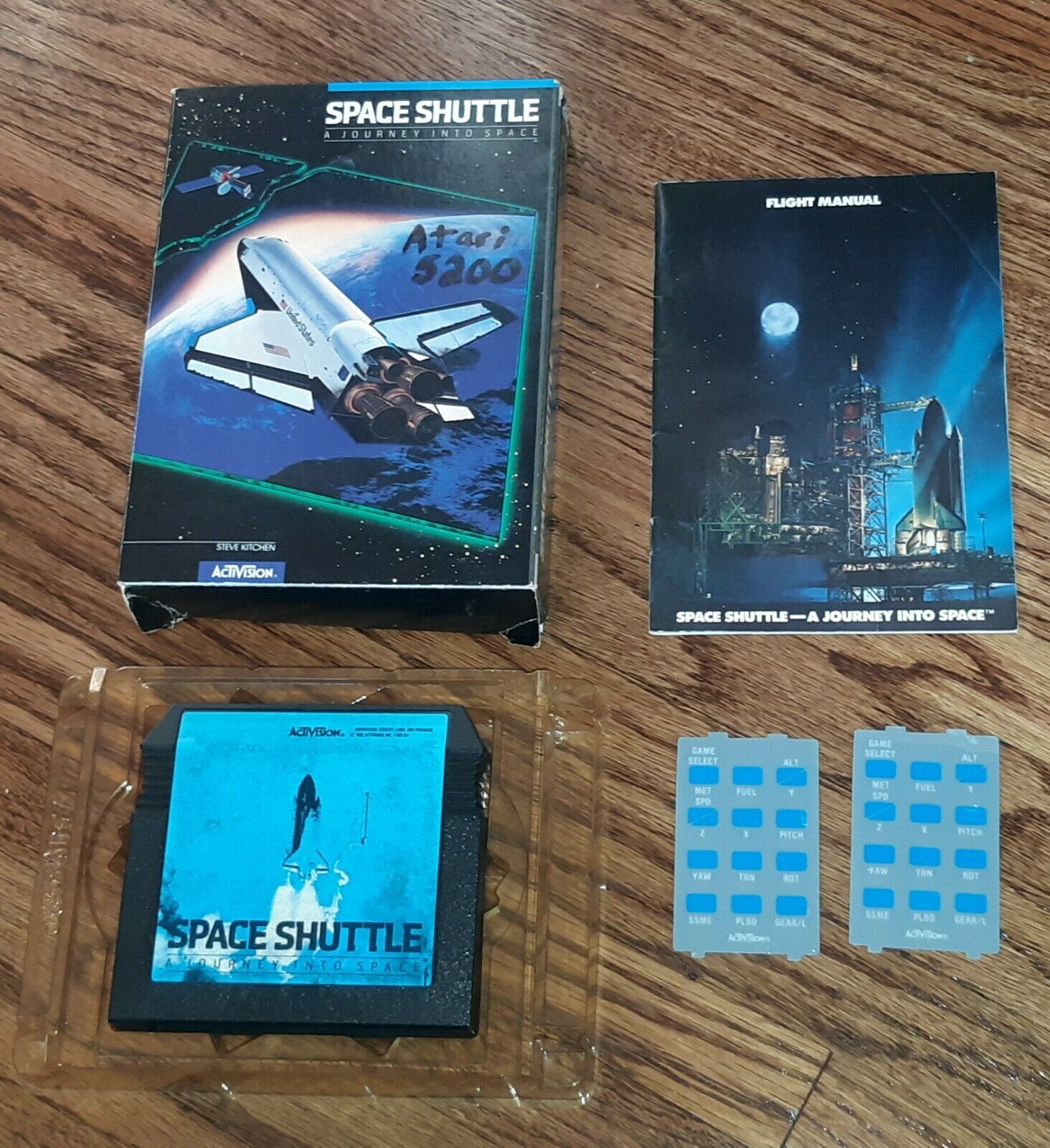 Atari 5200 Space Shuttle video game cartridge CIB box manual overlays COMPLETE 