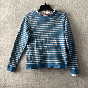 Boden Womans Sweater Top Blue Medium Striped Cotton Long Sleeve Round Neck - Picture 1 of 8