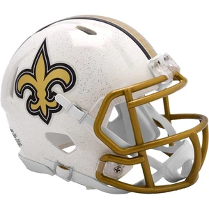 Mini casco de fútbol americano New Orleans Saints blanco alternativo 2025 Riddell Speed - Imagen 1 de 3