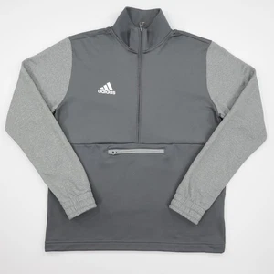 Adidas Men's Mock Neck Team Issue Half Zip Soft Fleece Sweatshirt Gray Size L - Picture 1 of 11