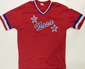 90’s Vintage, USA Themed Baseball Jersey/T-Shirt, “NASA 1995” Made In USA.Size L - Picture 1 of 24