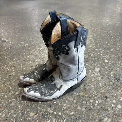 Corral Western Gray Leather Inlay Boots Woman’s Size 8.5M Style #B017 Preowned - Image 1 of 4