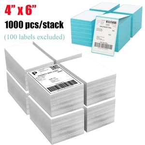 100-10000 4x6 Fanfold Direct Thermal Shipping Labels for Zebra & Rollo Printers - Picture 1 of 24