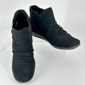 Easy Spirit Size 5.5 Black Aleta Ruched Ankle Boots NEW $89 Comfort Women - Picture 1 of 12