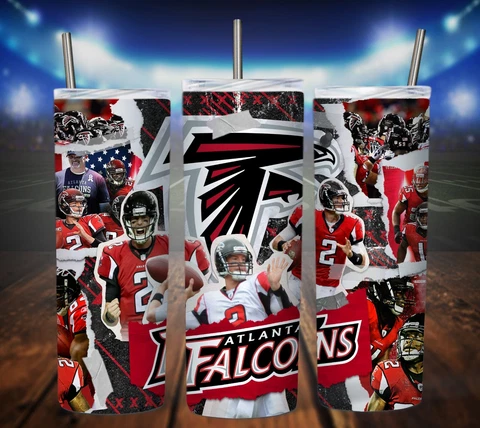 20oz Atlanta Falcons NFL tumbler with box, lid and straw Cover