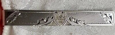 Vintage sterling silver tie bar with monogram ALS '52,maker's mark on back - Image 1 of 2