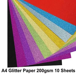 200gsm A4 Glitter Cardstock Paper Invitations Scrapbooking Art Craft Card Making - Picture 1 of 8