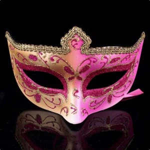 Plastic Glitter Mask Half Face Mask Venice Mask Halloween Masks Props Mask - Picture 1 of 18