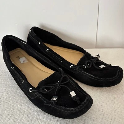 Mocasines Michael Kors de gamuza negros punta plateada borlas mocasines de conducción para mujer 6 Foto 1 de 4