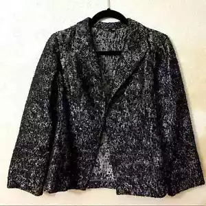 Eileen Fisher black/silver open blazer size S - Picture 1 of 6