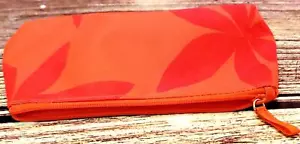 Clinique hellrot orange Blumendruck gefüttert Kosmetik Make-up Reisetasche neu ohne Etikett - Bild 1 von 6
