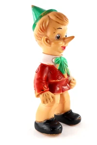 Vtg Pinocchio Boy Rubber Doll Squeak Toy Ledra Brev Italy 9.5" - Imagen 1 de 8