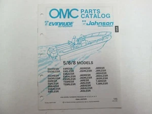 1991 Omc Johnson Evinrude 5 6 8 Modelle Teile Katalog Manuell P/N 433777 OEM - Bild 1 von 4