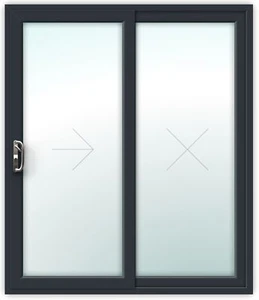 Sliding Patio Door 2-pane / uPVC / Grey-on-White / FREE DELIVERY UK MADE - Picture 1 of 11
