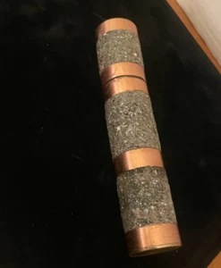 Handcrafted Copper Cigar Tube W/ Finish Of Natural Stone & Authentic Coin 6.75” - Picture 1 of 6