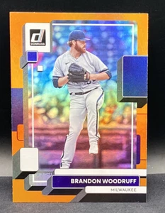 2022 Panini Donruss Holo Orange Brandon Woodruff #181 Milwaukee Brewers - Picture 1 of 2