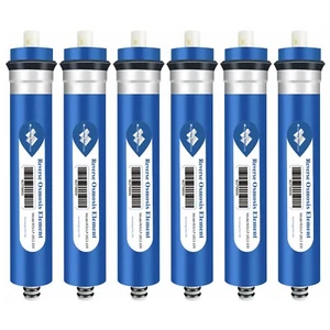 6 Pack 50/75/100 GPD RO Membrane Reverse Osmosis System Water Filter Replacement - Picture 1 of 14