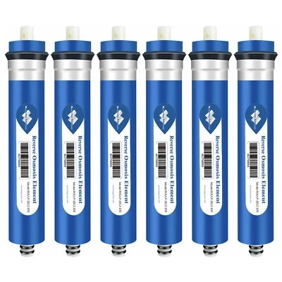 6 Pack 50/75/100 GPD RO Membrane Reverse Osmosis System Water Filter Replacement - Image 1 of 4