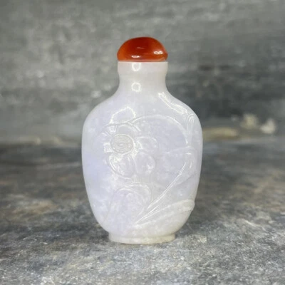 Snuffbox Chinese Xixth Century IN Jade White - Carved - image 1 of 4