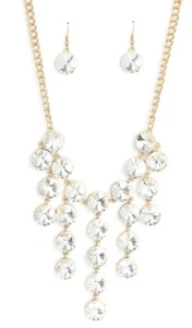 Paparazzi Spotlight Stunner Gold Halskette runde Edelsteine mit Ohrringen Set - Bild 1 von 5