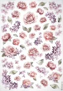 Papel de arroz Stamperia A4 para decoupage - rosas - DFSA4894 - Imagen 1 de 1