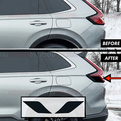 For 2023-2026 Honda CR-V Rear Side Markers Tail BLACK Overlays Vinyl Tint Decals - Image 1 of 4