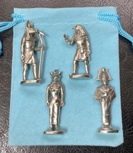 Set Of 4 Egyptian God Silver Pewter Figures (W) - Picture 1 of 4