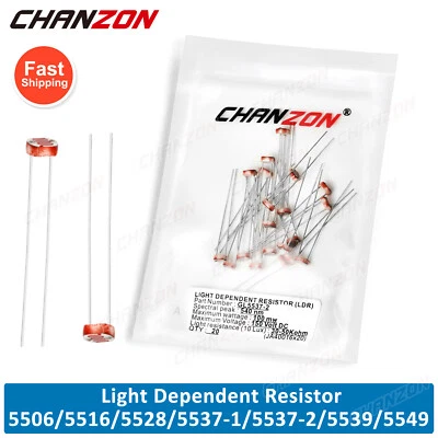 20件装光电阻LRD光相关照片电阻传感器GL5506 GL5528 5516 — 第 1/4 张图片