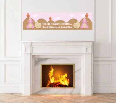 Bebé Dinosaurio - Banner Impreso Baby Shower - Banner Bebé Dinosaurio Interior Exterior Foto 1 de 2