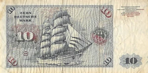 Germany 10 Deutsche Mark 1.1.1977 Series CH-4C Circulated Banknote G15 - Picture 1 of 2