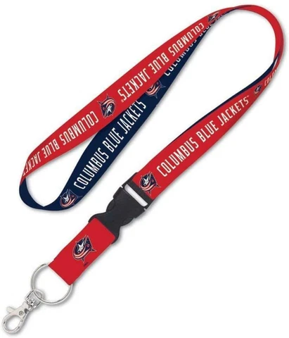 Columbus Blue Jackets Lanyard with Detachable Buckle [NEW] NHL Key Chain Ring Id Cover