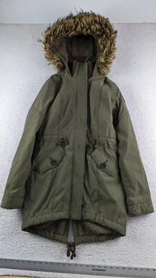 Abrigo para mujer Abercrombie & Fitch XS verde utilitario verde con capucha Foto 1 de 4