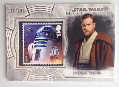 2018 Star Wars Masterwork Stamp Relics S-RO Obi-Wan Kenobi R2-D2 183/200 - Image 1 of 4